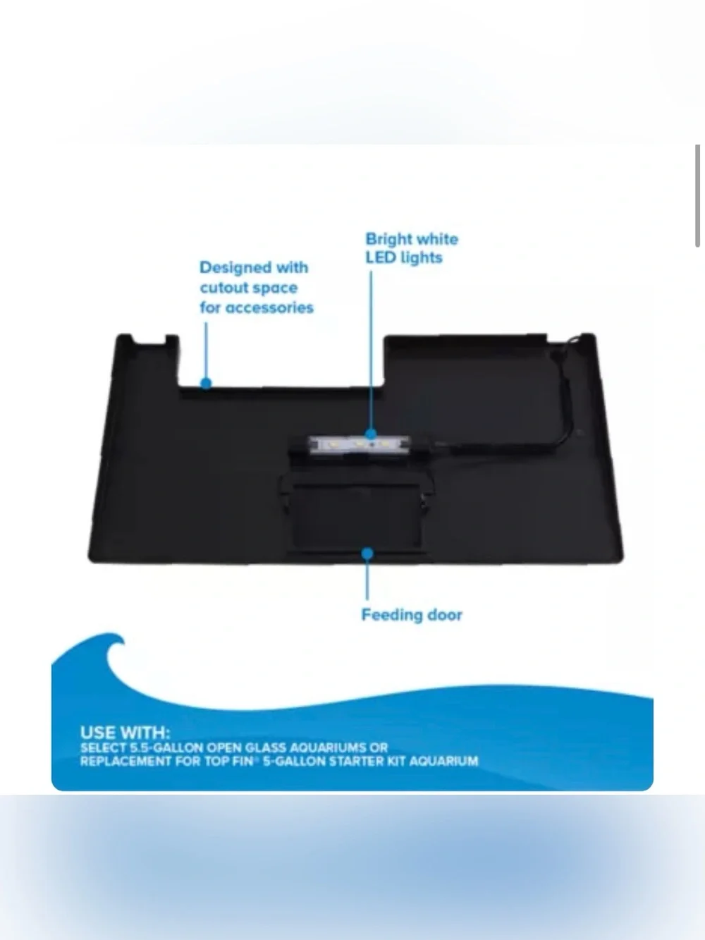 Top Fin® LED Aquarium Hood - LED Fish Tank Hood - 20 Gallon
